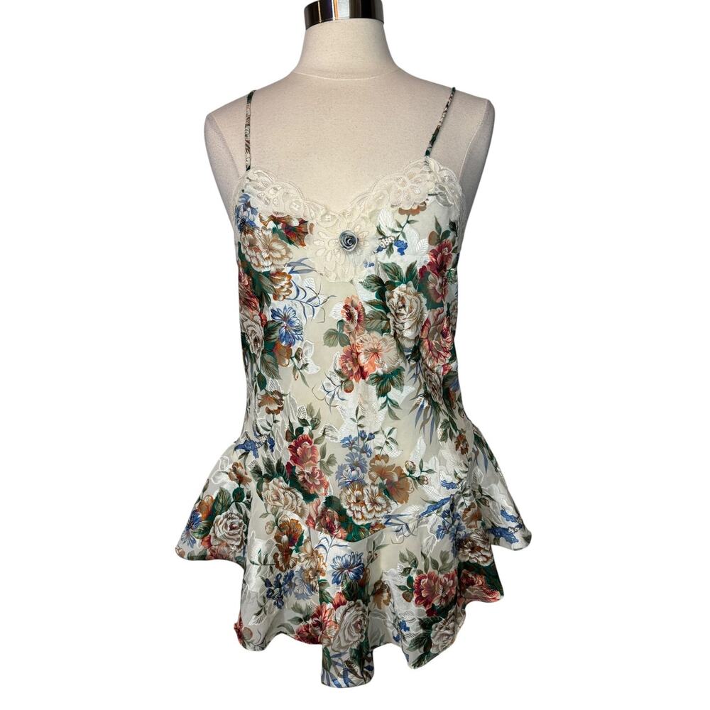 Vintage Victoria’s Secret Floral Lace Sheer Slip Dress Women’s Small